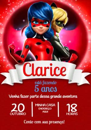 Convite De Aniversario Ladybug E Cat Noir Edite Gr Tis Nosso