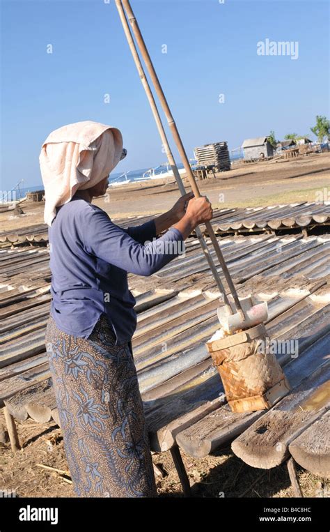 salt making farm baliindonesia stock photo alamy