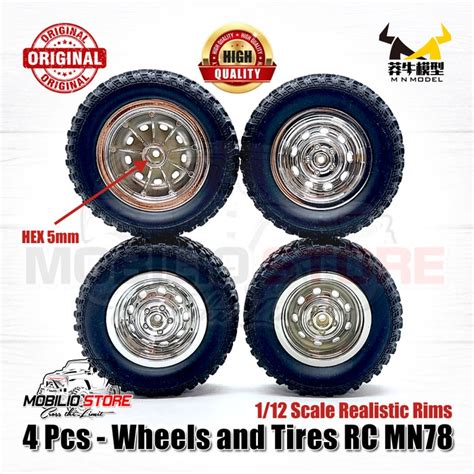 jual  pcs wheels tires velg ban original rc mn  scale realistic