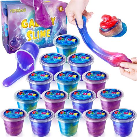 15 Pack Galaxy Slime Kit, Slime Party Favors for Kids, Stretchy & Non