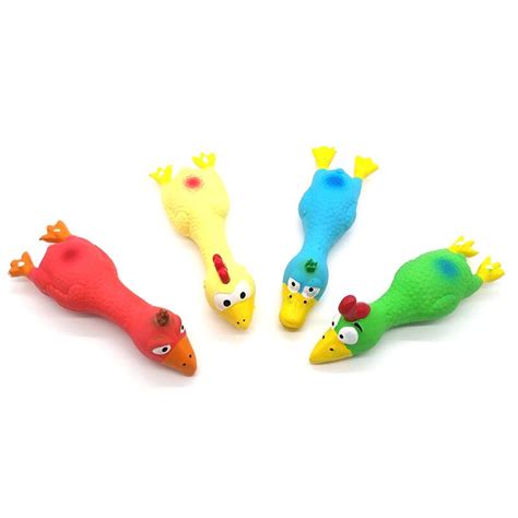 Screaming Rubber Chicken Dog Squeaky Toy Soft Chew Grandado