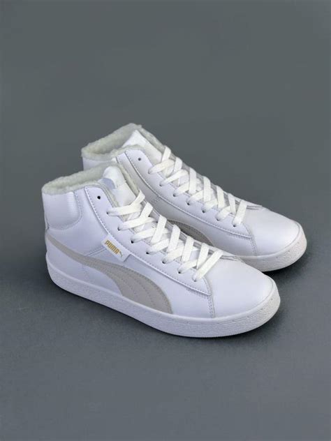 Женские зимние кроссовки пума puma corduroy classic mid white winter ...