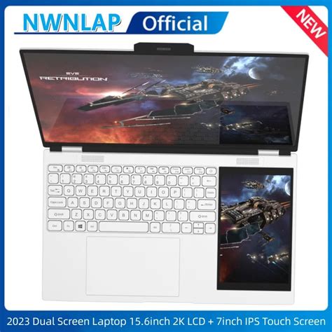 인텔 N5105 듀얼 스크린 노트북 15.6 인치, 2K IPS + 7 인치 터치 스크린 게이밍 프로세서 DDR4 16GB ...