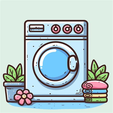 Cartoon Of Blue Washing Machine With Outline Style 48778819 Vector Art