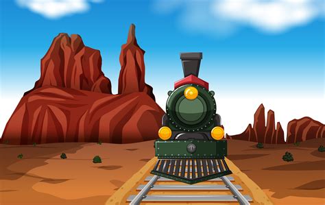 Train ride in the desert at day time 298034 Vector Art at Vecteezy