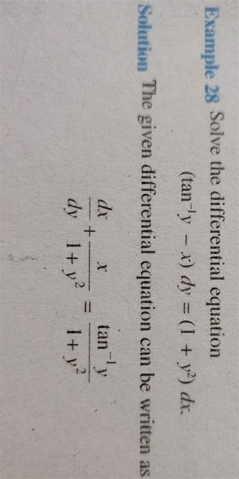 Example Solve The Differential Equation Tan Yx Dy Y Dx Solution