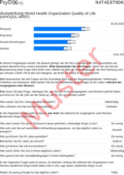 WHOQOL BREF World Health Organization Quality Of Life