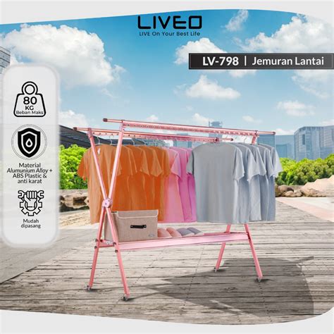 Jual Jemuran Lipat Lantai Baju Liveo LV 798 Liveo Double Pole