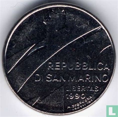 San Marino 50 Lire 1990 1600 Years Of History KM 253 1990 San