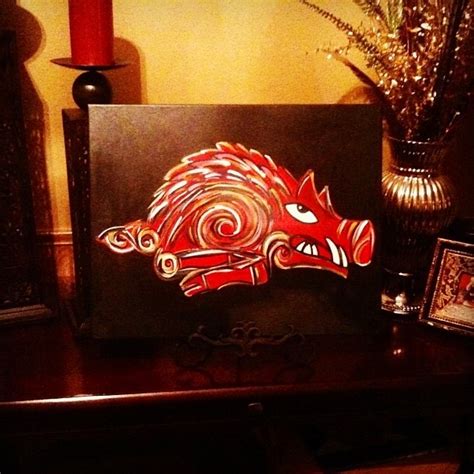 Bam S Razorback Painting Razorback Painting Art Projects Crafts