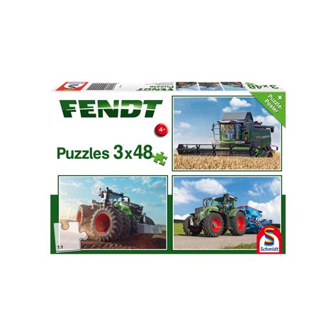 Schmidt Fendt Tractor 3 X 48pc Jigsaw Puzzles One32 Farm Toys And Models