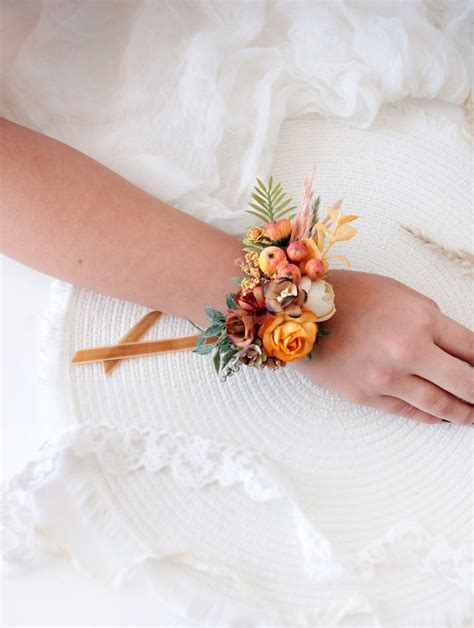 Orange Rust Corsage, Autumn Wedding Flower Accessory - Etsy | Yellow