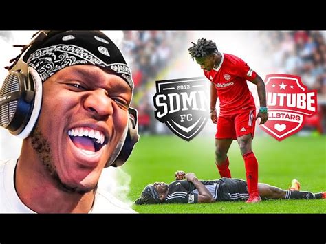 KSI reacts to IShowSpeed standing over him