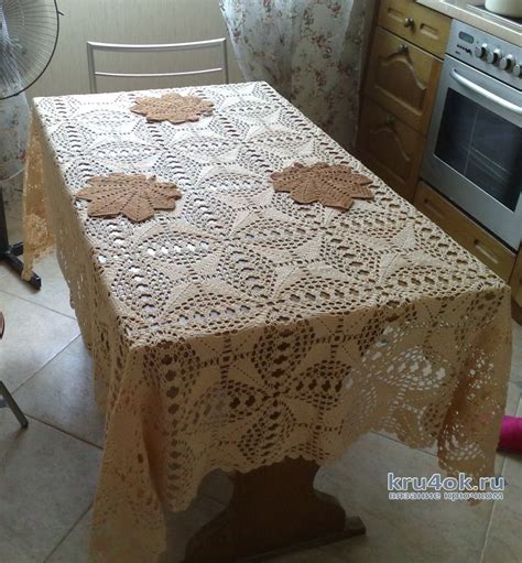 Скатерть крючком, 33 схемы для вязания крючком с описанием