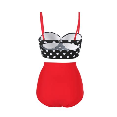 Fashion Two Pieces Women Swimsuits High Waist Bikini Beach Girls Bikini With Polka Dots On Luulla