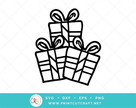 Christmas Presents Svg Png Holiday New Years Christmas Winter Cut File