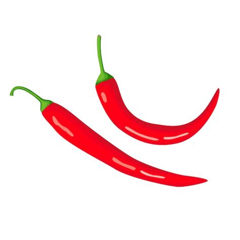 Red Hot Chili Pepper Comida Picante Vector Clipart Aislar En Blanco Vector Premium