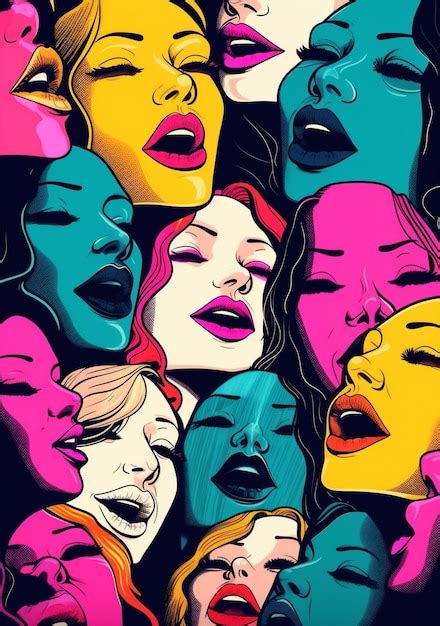 Ilustración mujer lápiz labial abstracto póster estilo labios arte