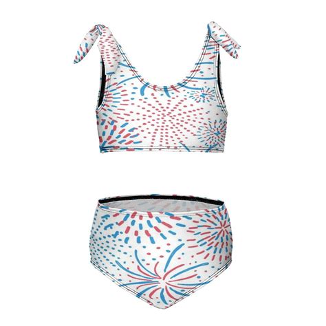 American Flag Blue Red White Girl S Piece Bikini Set Beach Sport Swimsuit Swimwear Y