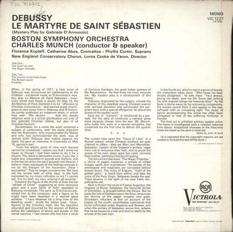 Claude Debussy Debussy Le Martyre de Saint Sébastien UK vinyl LP album