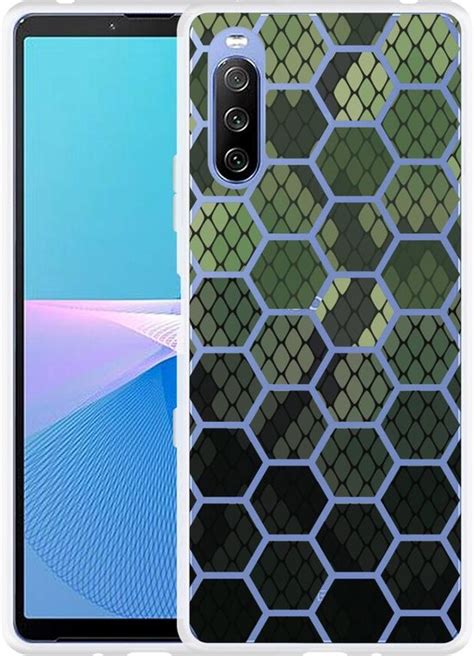 Sony Xperia 10 III Hoesje Snakeskin Honeycomb Designed By Cazy Bol