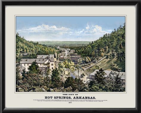 Hot Springs AR 1877 Vintage City Maps Restored Views