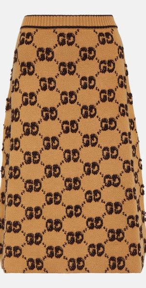 Gucci Gg Jacquard Wool Boucl Midi Skirt