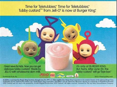 Tubby Custard From Burger Kings Teletubbies Promotion 1999 Rnostalgia