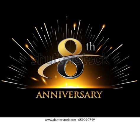 8 Years Golden Anniversary Logo Celebration Stock Vector Royalty Free 659090749 Shutterstock