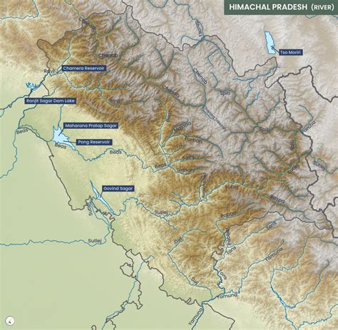 himachal pradesh river map upsc