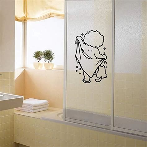 Diy Funny Bathroom Glass Sticker Shower Removable Pvc Waterproof Home