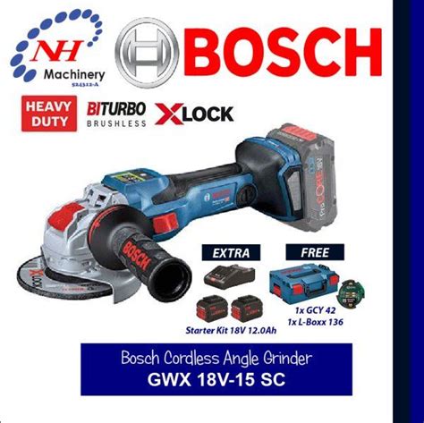 BOSCH CORDLESS ANGLE GRINDER X LOCK GWX 18V 15 SC SOLO Ngee Hin