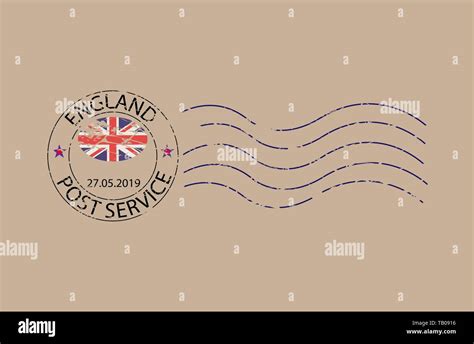 English Round Post Office Stamp Stock Vector Images Alamy