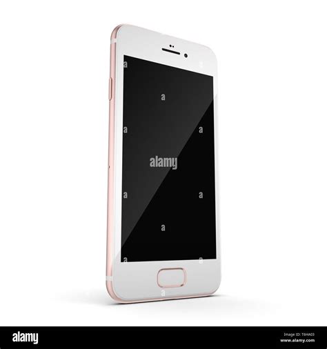 3D rendering pink smart phone with black screen Stock Photo - Alamy