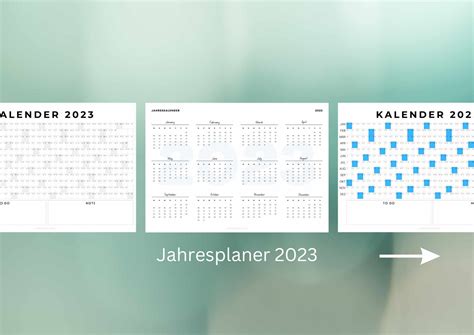 Jahresplaner 2023 Übersicht Xobbu