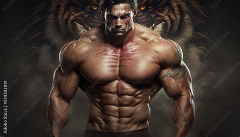 Masculine and very muscular man. Testosterone concept. Gym wallpaper ...