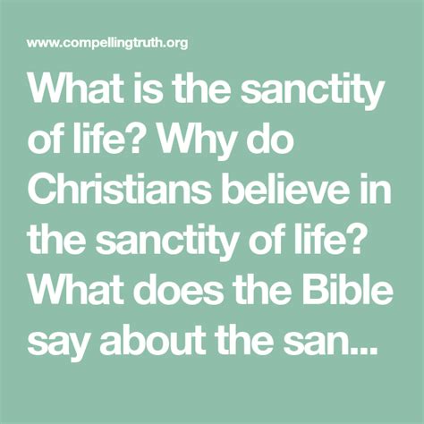 What is the sanctity of life? Why do Christians believe in the sanctity ...