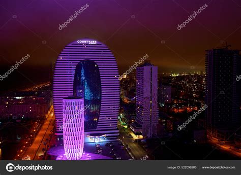 Night Cityscape Batumi Modern Architecture City Lights Batumi Georgia