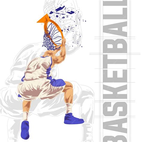 Premium Vector Illustration Of A Basketball Player Do Slam Dunks An Abstract Illustration