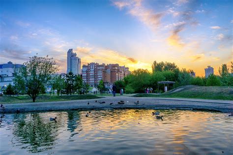 Park Pond Buildings Free Photo On Pixabay