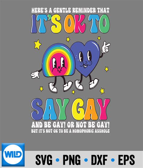 Lgbt SVG Groovy Its Ok To Say Gay Rainbow Lgbt Lesbian Trans Pride SVG WildSvg