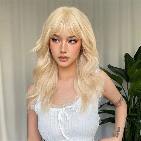 Platinum Blonde Bangs Blonde Hair With Bangs Blonde Wig Brown To