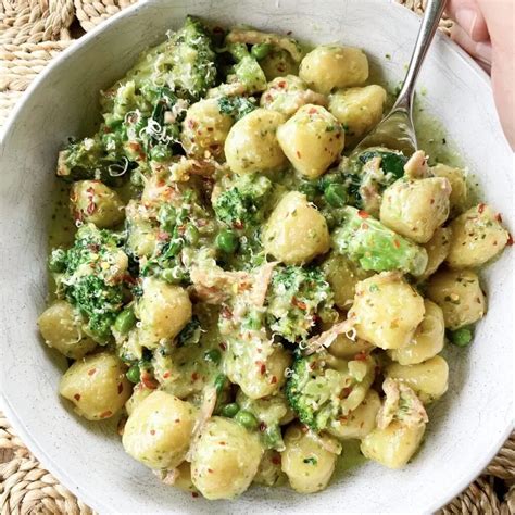 One Pot Creamy Pesto Gnocchi Recipe Simple Home Edit