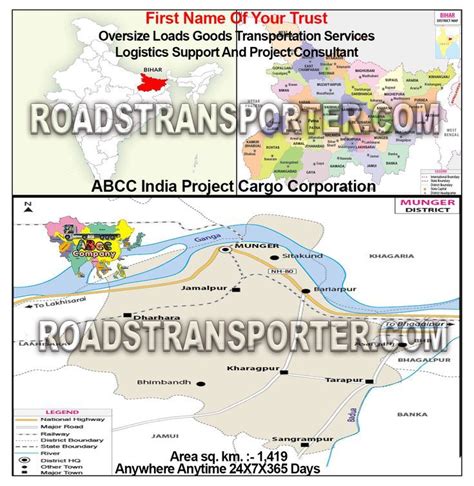 Munger Map District Bihar | Transportation services, Bihar, Map