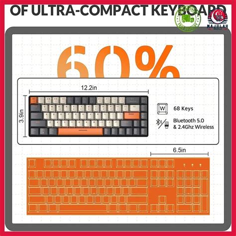 Wireless Mechanical Keyboard Bluetooth Dual Mode Hot Swappable Mini Key Red Switch For Pc
