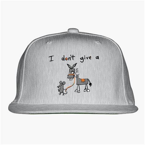 Funny Mouse Walking A Donkey I Dont Give Rats Ass Snapback Hat Customon Customon