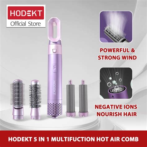 Hodekt In Multifunctional Hot Air Brush Comb Negative Ion Hair Care Hair Dryer Hair