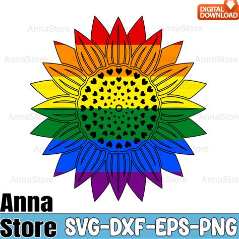 Pride Lgbt Sunflower Svg Lgbtq Day Svg Lesbian Svg Gay Sv Inspire Uplift