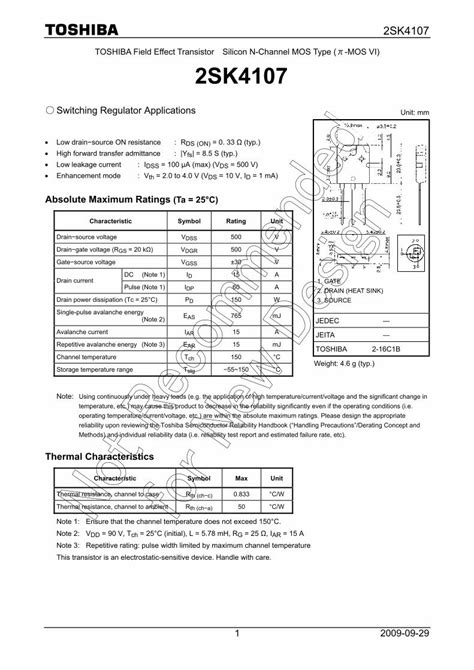 PDF TOSHIBA Field Effect Transistor Silicon N Channel MOS Type