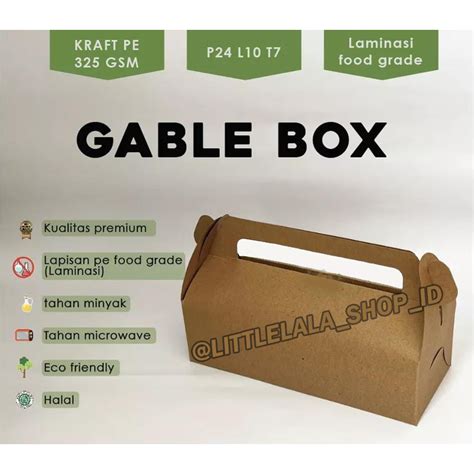 Jual Gable Snack Box Kraft PE 325 Gsm Kotak Coklat Bolu Gulung Kotak